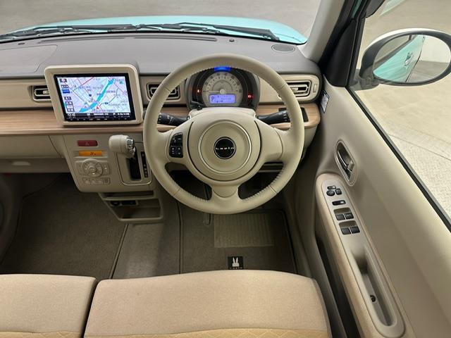 アルトラパン Ｘ　純正ナビＥＴＣアラウンドビューモニターシートヒーター衝突軽減ブレーキレーンディパーチャーアラートＬＥＤヘッドライトオートライト純正１４インチアルミホイール純正マット純正ドアバイザークリアランスソナー（14枚目）