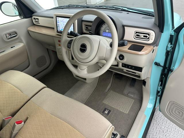 アルトラパン Ｘ　純正ナビＥＴＣアラウンドビューモニターシートヒーター衝突軽減ブレーキレーンディパーチャーアラートＬＥＤヘッドライトオートライト純正１４インチアルミホイール純正マット純正ドアバイザークリアランスソナー（15枚目）