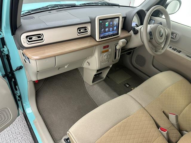 アルトラパン Ｘ　純正ナビＥＴＣアラウンドビューモニターシートヒーター衝突軽減ブレーキレーンディパーチャーアラートＬＥＤヘッドライトオートライト純正１４インチアルミホイール純正マット純正ドアバイザークリアランスソナー（16枚目）