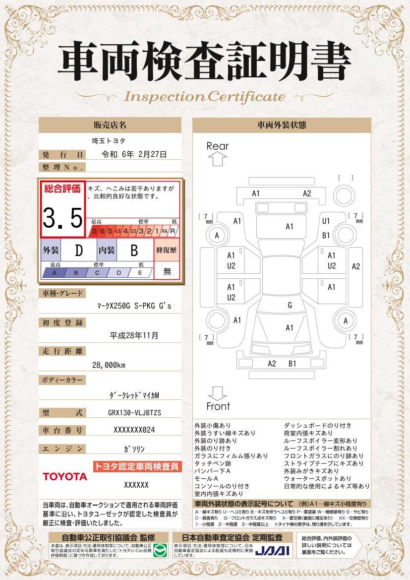 車両状態評価書