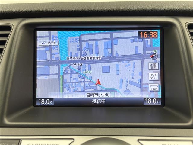 ムラーノ ２５０ＸＬ　純正ナビ（ＡＭ／ＦＭ／ＣＤ／Ｂｌｕｅｔｏｏｔｈ）　ＢＯＳＥプレミアムサウンド　クルーズコントロール　電動格納ミラー　横滑り防止装置　ステアリングスイッチ　バックカメラ　オートライト（3枚目）