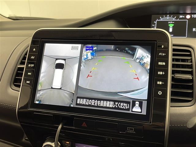 セレナ ハイウェイスター　Ｖ　禁煙車　エマージェンシーブレーキ　純正９型ナビＴＶ　純正リアフリップダウンモニター　アラウンドビューモニター　クリアランスソナー　ブラインドスポットモニター　インテリジェントキー　オートエアコン（5枚目）