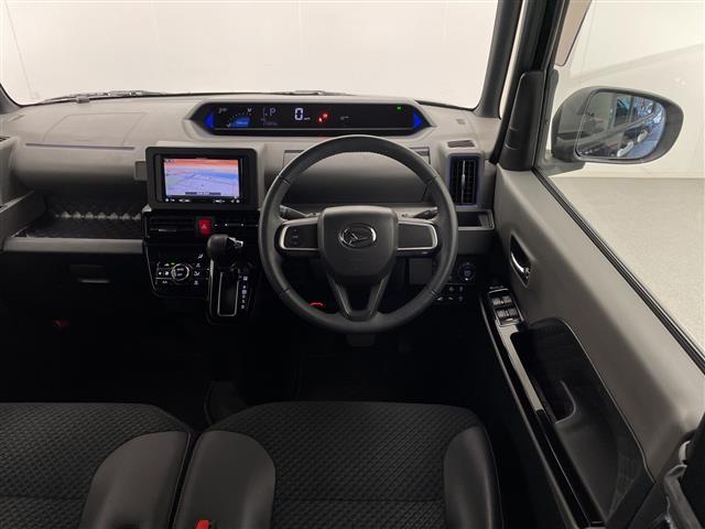 タント カスタムRS 社外ナビ CD FM/AM 両側パワースライドドア コーナセンサー アイドリングストップ ハーフレザーシート オートライト ドライブレコーダー スマートキー プッシュスタート ETC純正フロアーマット(10枚目)