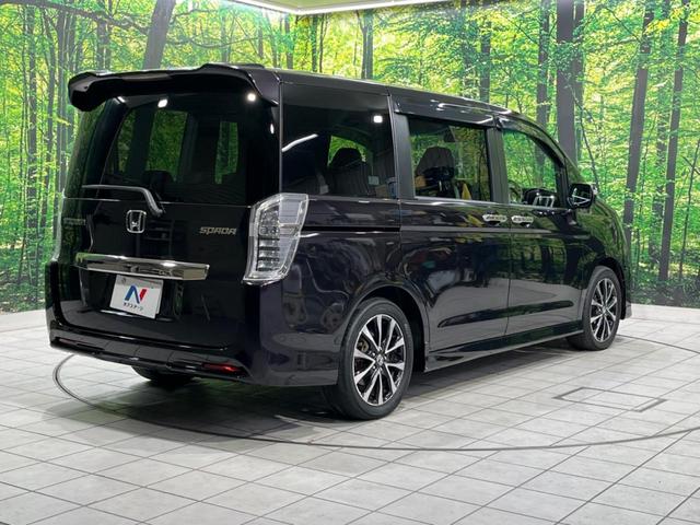 ステップワゴンスパーダ Z クールスピリット 両側電動スライド 純正ナビ バックカメラ 禁煙車 ハーフレザーシート スマートキー HIDヘッド ETC クルコン オートライト オートエアコン 純正17インチAW CD DVD再生 フルセグTV(18枚目)