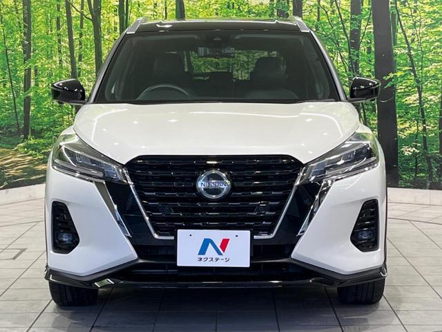 キックス X 純正9型ナビ 全周囲カメラ エマージェンシーブレーキ プロパイロット 禁煙車 ハーフレザーシート ETC ドラレコ スマートキー LEDヘッド オートライト ルーフレール オートエアコン フルセグ(14枚目)
