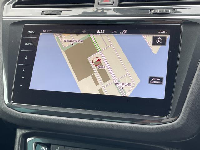 ティグアン ＴＤＩ　４モーション　Ｒライン　純正ナビ　フルセグＴＶ　ＣＤ／ＤＶＤ再生　Ｂｌｕｅｔｏｏｔｈ接続　レザーシート　前席シートヒーター　Ｄ席電動パワーシート　アダプティブクルーズコントロール　ブラインドスポットモニター　レーンキープ（3枚目）