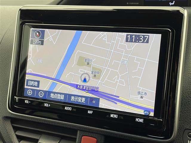 ノア ハイブリッドG 純正ナビ BT TV トヨタセーフティセンス 衝突軽減ブレーキ クリアランスソナー 純正後席モニター 前席シートヒーター 両側パワスラ ビルトインETC2.0 前後ドラレコ LEDライト AC100V(7枚目)