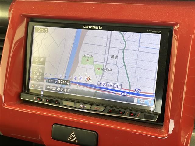 ハスラー Jスタイル 社外ナビ フルセグ Bluetooth CD DVD ETC 純正マット 純正ドアバイザー シートヒーター 衝突軽減 フォグランプ アイドリングストップ ステアリングスイッチ(4枚目)