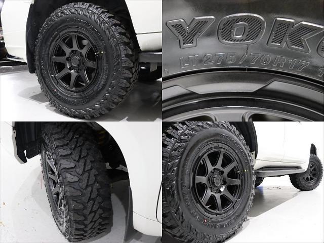 ランドクルーザープラド TX 【メッキ部マットブラック】【7人乗り】パールホワイト リフトアップ ウェッズアルミホイール ウッドコンビステアリング シフトノブ 新品シートカバー フロントカメラ 前後モデリスタ(20枚目)