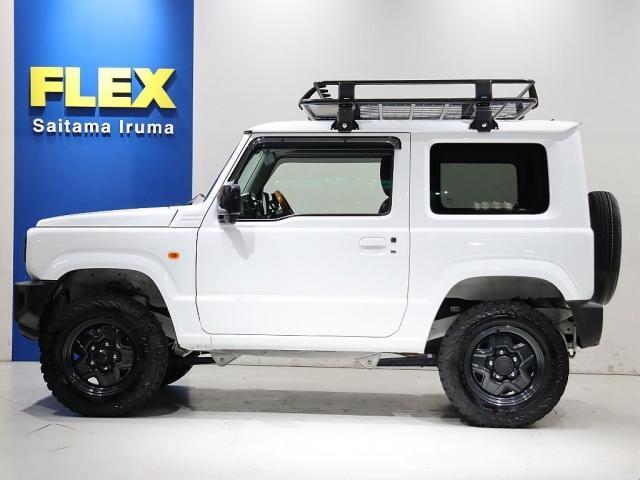 ジムニー XL リフトアップジオランダータイヤ LEDテールランプブラウン調シートカバー ステアリング ルーフラック リアラダー プッシュスタート シートヒーター マニュアル車両 ホワイト メモリーナビ(24枚目)