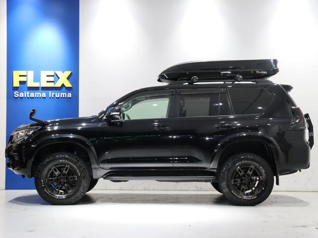 ランドクルーザープラド ＴＸ　ワンオーナー　リフトアップ　サンルーフ　プッシュスタート　ルーフレール　クルーズコントロール　ルーフボックス　ＡＬＰＩＮＥ　９インチナビ　バックカメラ　アルミホイール　オーバーフェンダー（26枚目）