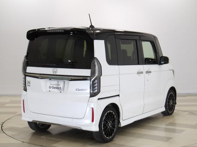 N-BOXカスタム Lターボ 禁煙/ワンオーナー/サポカー/渋滞追従/2トーンカラー/特別仕様車コーディネートスタイル/左右シートヒーター/純正9インチナビ&リヤカメラ&前後ドラレコ/Bluetooth/ETC 地デジチューナー(4枚目)