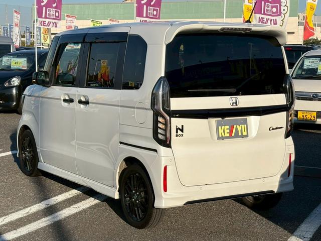 Ｎ－ＢＯＸカスタム Ｌターボ　スタイル＋ブラック　禁煙　両側電動スライドドア　ホンダセンシング　車線逸脱警告　純正８型地デジナビ　バックカメラ　Ｂｌｕｅｔｏｏｔｈ　ＵＳＢ　ＬＥＤオートライト　追従クルコン　半革シート　シートヒーター　パドルシフト　純正アルミ　スペアキー　保証書（14枚目）