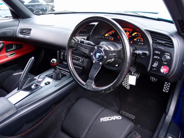 S2000 ベースグレード ASM車両 ASMエアロ ASMマフラー ASMカーボンボンネット ASMXRECAROシート アラゴスタ車高調 モデリスタ17AW 幌張替 過去整備記録簿19枚 無限ロールバー 無限エアクリBOX(3枚目)