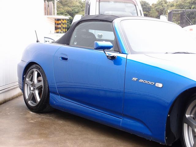S2000 ベースグレード ASM車両 ASMエアロ ASMマフラー ASMカーボンボンネット ASMXRECAROシート アラゴスタ車高調 モデリスタ17AW 幌張替 過去整備記録簿19枚 無限ロールバー 無限エアクリBOX(10枚目)