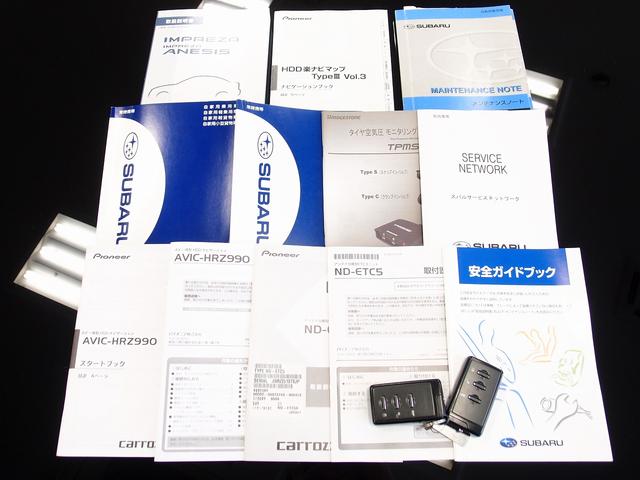 インプレッサ WRX STi カロッツエリアHDD地デジナビ ETCHID 純正18AW 前後ドラレコ 取説 整備手帳 整備記録簿12枚 6MT ノーマル LEDウインカードアミラー スマートキーX2 パワーシート 空気圧センサー(20枚目)