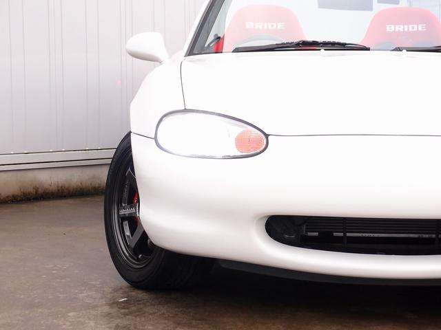 ロードスター Ｓ　スノーフレークホワイトパールマイカ全塗装　ＴＥＩＮ車高調　ＲＡＹＳ製ＴＥ３７ＳＯＮＩＣ１５ＡＷ　幌張替　ヘッドライト新品　ＢＲＩＤＥシート二脚マキシムエキマニ　ＮＤ用ブレンボ　ＴＥＩＮＥＤＦＣ　ＥＴＣ（30枚目）