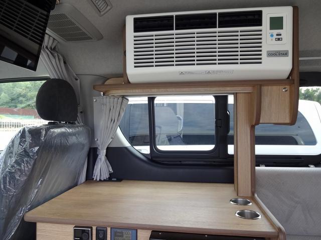 ハイエースワゴン キャンピングカー FOCS FIKA オーダー受付中 バンコン シンク コンロ シングルサブ べバストFFヒーター クールスター 強化バッテリーセット パノラミックビュー デジタルインナーミラー フリップダウンモニター LEDヘッドライト 専用コンソール(10枚目)