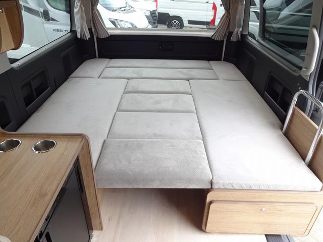 ハイエースワゴン キャンピングカー FOCS FIKA オーダー受付中 バンコン シンク コンロ シングルサブ べバストFFヒーター クールスター 強化バッテリーセット パノラミックビュー デジタルインナーミラー フリップダウンモニター LEDヘッドライト 専用コンソール(20枚目)