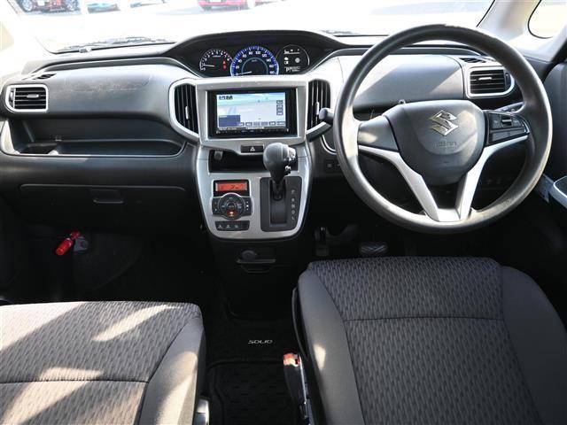 ソリオ ハイブリッドＭＸ　社外ナビＴＶ＆ＤＶＤ＆ＢＴ　片側パワースライドドア　クルーズコントロール　ＥＴＣ　純正１５インチＡＷ　スマートキー　スペアキー　保証書　取扱説明書　エアバック（2枚目）