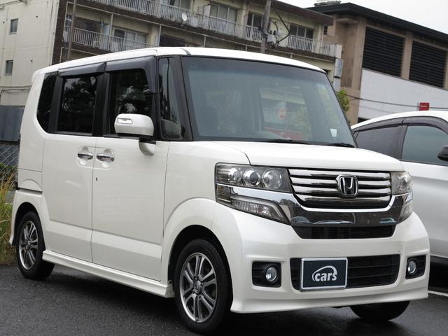 N-BOXカスタム G・Lパッケージ ワンオーナー禁煙車/純正ナビワンセグTV/バックモニター/ETC/左側パワースライド/HIDライト/スマートキー/スペアキー有(5枚目)