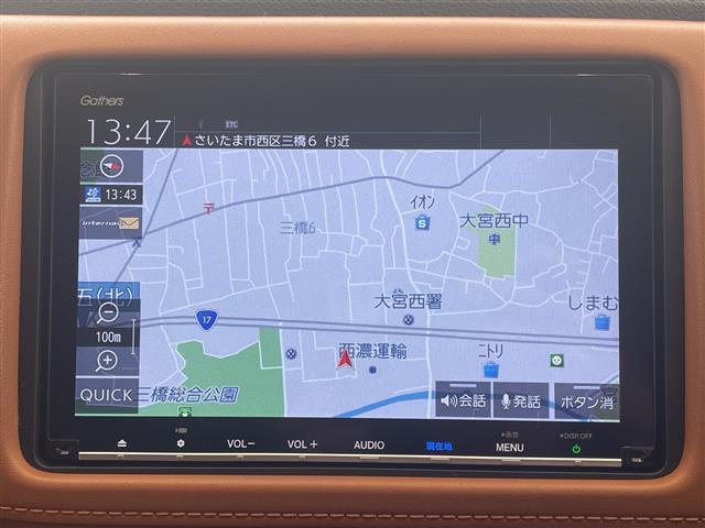 ヴェゼル ハイブリッドＺ・ホンダセンシング　ホンダセンシング　純正ナビ　フルセグＴＶ　バックカメラ　アダプティブクルーズコントロール　ＬＥＤ　ハーフレザー　パワーシート　シートヒーター　純正１７インチＡＷ　パドルシフト　ＥＴＣ　禁煙車（4枚目）