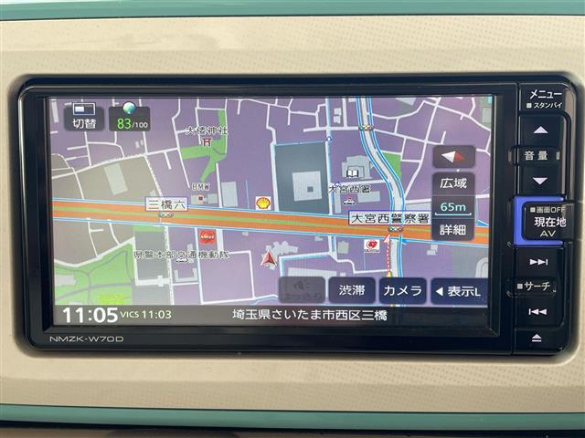 ムーヴキャンバス Ｘメイクアップリミテッド　ＳＡＩＩＩ　スマートアシスト　純正メモリナビ（ＣＤ／ＤＶＤ／ＢＴ／フルセグ）　全方位カメラ　両側パワースライドドア　ステアリングスイッチ　アイドリングストップ（4枚目）