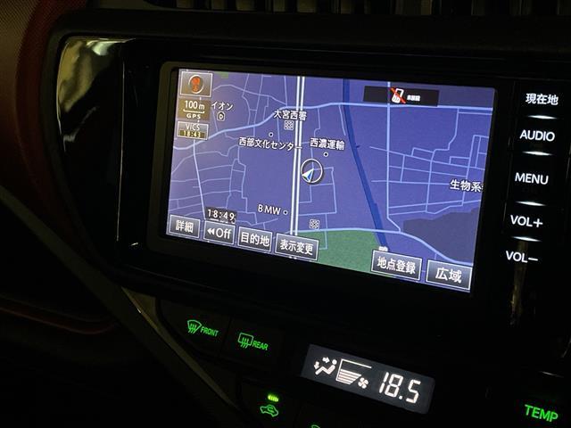 アクア Ｓ　トヨタセーフティーセンス　純正メモリナビ（ＣＤ／ＢＴ／フルセグ）　バックカメラ　ＨＩＤオートライト　シートヒーター　ステアリングスイッチ（4枚目）