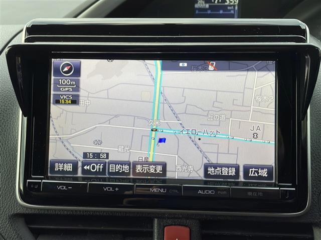 ヴォクシー ＺＳ　煌　純正メモリナビ　Ｂｌｕｅｔｏｏｔｈ　フルセグＴＶ　バックカメラ　両側パワースライドドア　純正フリップダウンモニター　スマートキー　プッシュスタート　前方ドライブレコーダー　コーナーセンサー　ＥＴＣ（7枚目）