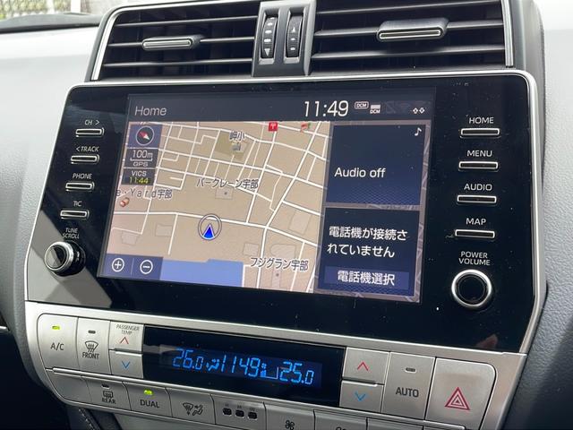 ランドクルーザープラド ＴＸ　Ｌパッケージ　マットブラックエディション　ワンオーナー　メーカーナビ　本革シート　トヨタセーフティセンス　全方位モニター　専用１８インチＡＷ　レーダークルーズコントロール（3枚目）