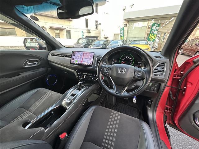 ヴェゼル ハイブリッドＲＳ・ホンダセンシング　ワンオーナー　社外１０インチメモリナビ　Ｈｏｎｄａ　ＳＥＮＳＩＮＧ　アイドリングストップ　バックカメラ　レオニスホイール　ＬＥＤヘッドライト　前後ドライブレコーダー　シートヒーター　プッシュスタート（21枚目）