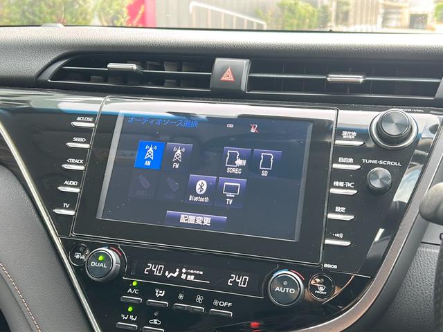 カムリ Ｇレザーパッケージ　禁煙　純正ナビ（ＣＤ／ＤＶＤ／フルセグＴＶ／ＳＤ／ＵＳＢ）バックカメラ　モデリスタエアロ　テレビキャンセラー　前方ドライブレコーダー　ＥＴＣ２．０　オートクルーズコントロール　シートヒーター（8枚目）