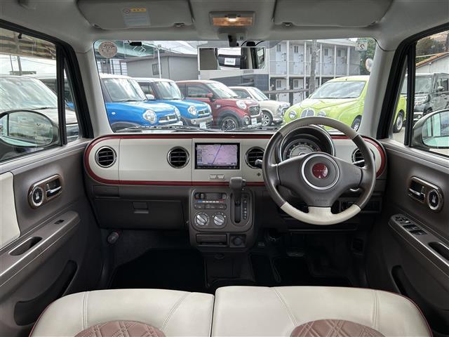 アルトラパンショコラ G 社外SDナビ Bカメラ ETC TV BT プッシュスタート アイドリングストップ ハーフレザー 純正フロアマット ドアバイザー 純正ホイール 社外ドラレコ オートライト(33枚目)