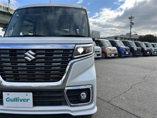 スペーシアカスタム ハイブリッドXS Panasonic Strada7インチナビ DTV BT DVD ビルトインETC 社外ドラレコ スズキセーフティサポート デュアルカメラブレーキサポート 車線逸脱警報機能 ハイビームアシスト(33枚目)