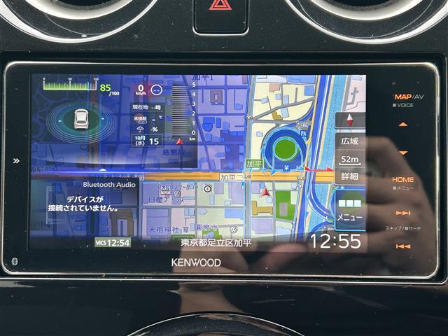ノート Ｘ　ＤＩＧ－Ｓ　Ｖセレクション＋セーフティ　ワンオーナー／社外メモリナビ（ＭＤＶ－Ｍ８０７ＨＤＷ）／ＡＭ／ＦＭ／ＣＤ／ＤＶＤ／Ｂｌｕｅｔｏｏｔｈ／ＳＭＡＲＴ　ＵＳＥＮ／ｉＰｏｄ／ＵＳＢ／フルセグＴＶ／エマージェンシーブレーキ／レーンアシスト／（3枚目）