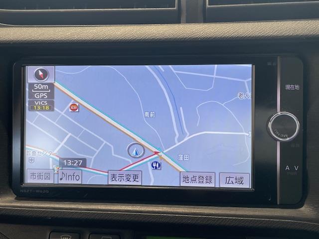 アクア G 純正ナビ/Bluetooth/CD/DVD/フルセグTV/AM/FM/ETC/バックカメラ/シートヒーター/ECOモード/EVモード/革巻きステアリング/ステアリングスイッチ/オートライト(5枚目)