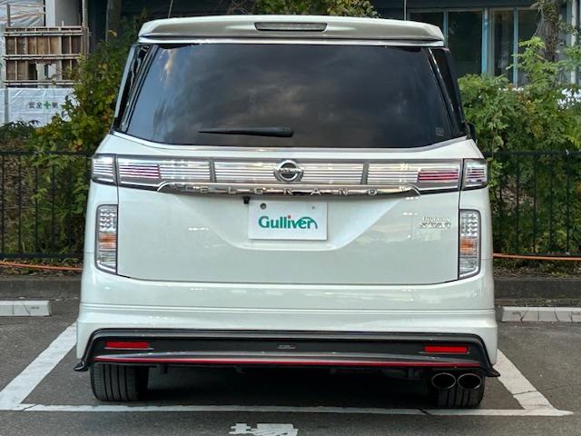 エルグランド 250ハイウェイスターSホワイトレザーアーバンクロム ニスモフルエアロ/社外ナビ/ETC/前後ドライブレコーダー/フリップダウンモニター/両側パワースライドドア/クルーズコントロール/MTモード付きAT/ハーフレザーシート/オットマン/プッシュスタート(75枚目)