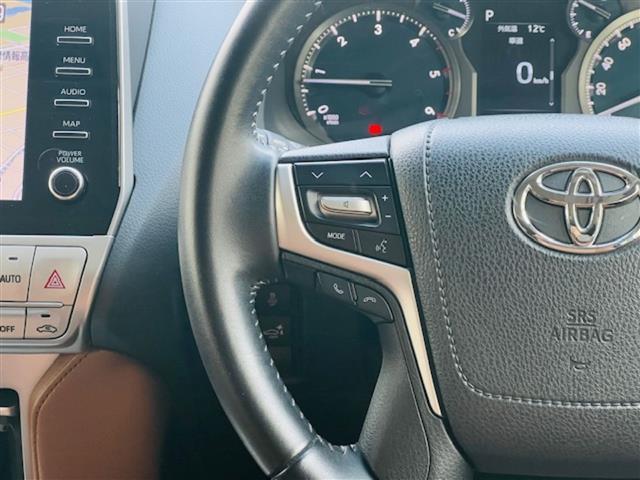 ランドクルーザープラド TX Lパッケージ 70thアニバーサリーリミテッド ホワイトパールクリスタルシャイン◇チルト&スライド電動ムーンルーフ◇ルーフレール(専用ピアノブラック塗装)◇純正ナビ◇マルチテレインモニター◇ビルドインETC2.0◇電子インナーミラー◇リフトアップ(19枚目)