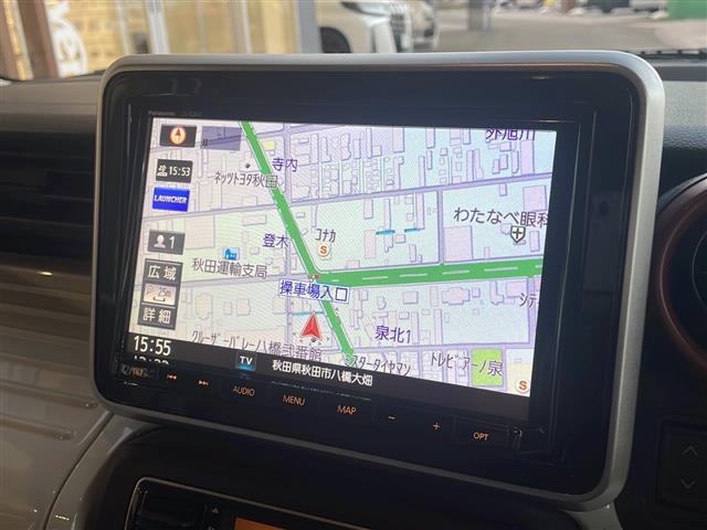 スペーシア ハイブリッドＸ　ワンオーナー　４ＷＤ　ＳＤナビ　ＣＤ　ＤＶＤ　ＢＴ　ラジオ　ＤＴＶ　ＳＤ　全方位カメラ　両側パワースライドドア　ＥＴＣ　エンジンスターター　スペアキー　レーダーブレーキサポート（2枚目）