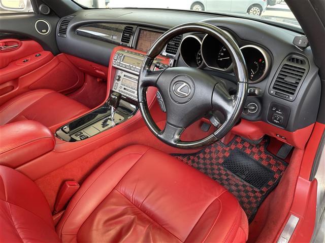 SC430 赤レザー マークレビンソン 純正ナビ クルーズコントロール シートヒーターD席N席 メモリーシート付きパワーシートD席N席 WALD社外マフラー コーナーセンサー(3枚目)