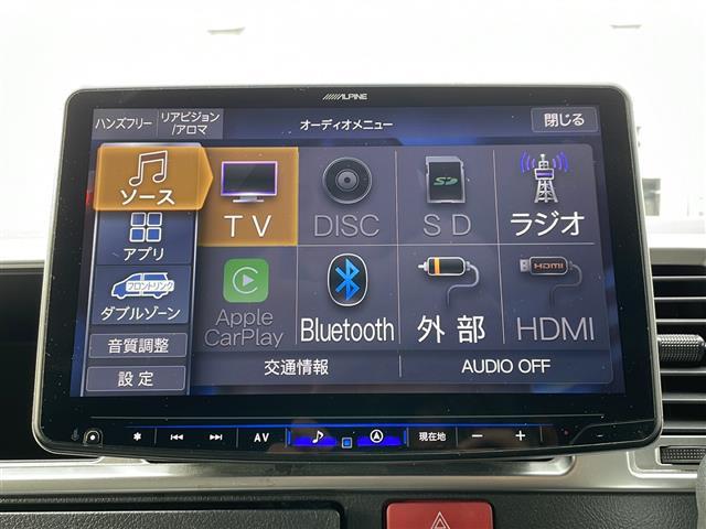 ハイエースワゴン ＧＬ　４ＷＤ／ワンオーナー／禁煙車／寒冷地仕様／アルパイン１１型ナビ／ＣＤ／ＤＶＤ／ＳＤ／ＭＳＶ／ＵＳＢ／ＢＴ／フルセグ／バックカメラ／ＰＣＳ／ＬＤＡ／ＰＫＳＢ／クリアランスソナー／社外ＡＷ冬タイヤ／ＥＴＣ（3枚目）
