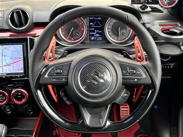 スイフトスポーツ ベースグレード　純正ナビ　（ＣＤ／ＤＶＤ／ＴＶ／Ｂｌｕｅｔｏｏｔｈ）／全方位カメラ／追従クルーズコントロール／前後ドライブレコーダー／シートヒーター／社外エアロ／パドルシフト／スペアキー（10枚目）