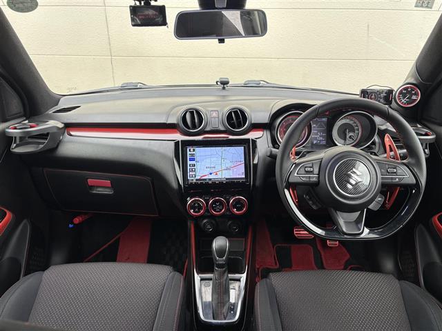 スイフトスポーツ ベースグレード　純正ナビ　（ＣＤ／ＤＶＤ／ＴＶ／Ｂｌｕｅｔｏｏｔｈ）／全方位カメラ／追従クルーズコントロール／前後ドライブレコーダー／シートヒーター／社外エアロ／パドルシフト／スペアキー（42枚目）