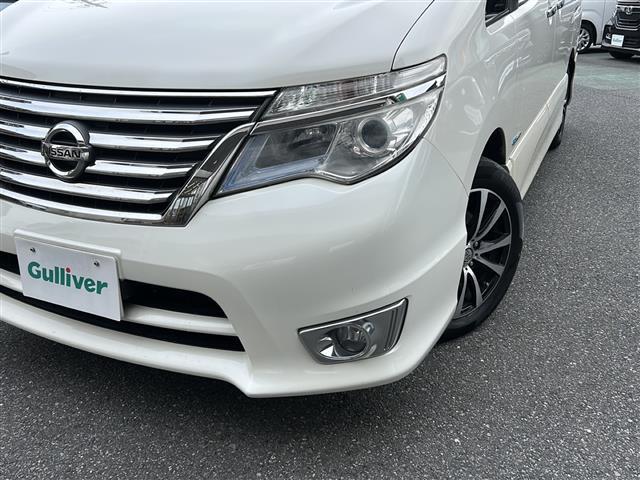 セレナ ハイウェイスター S-ハイブリッド エアロモード エマージェンシーブレーキ 社外ナビ CD DVD iPod フルセグTV バックカメラ 左側パワースライドドア クルーズコントロール HIDオートライト アイドリングストップ USBポート ETC(14枚目)