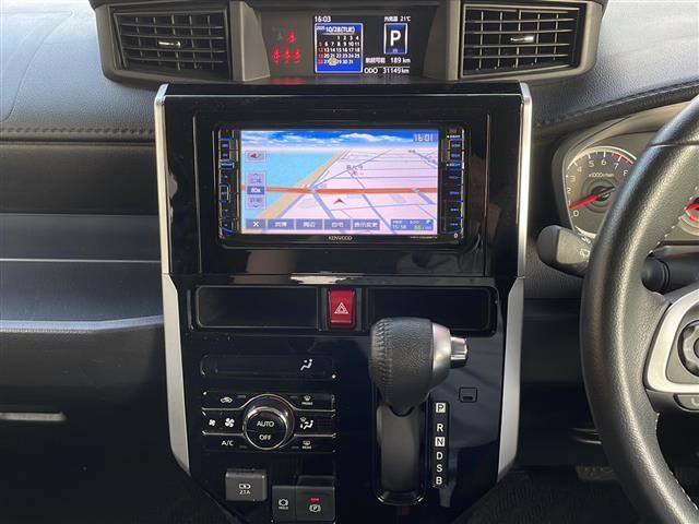 ルーミー カスタムG 社外SDナビ フルセグテレビ Bluetooth バックカメラ アイドリングストップ クルーズコントロール ドアバイザー デイライト 両側パワースライドドア ETC 前後ドライブレコーダー(4枚目)