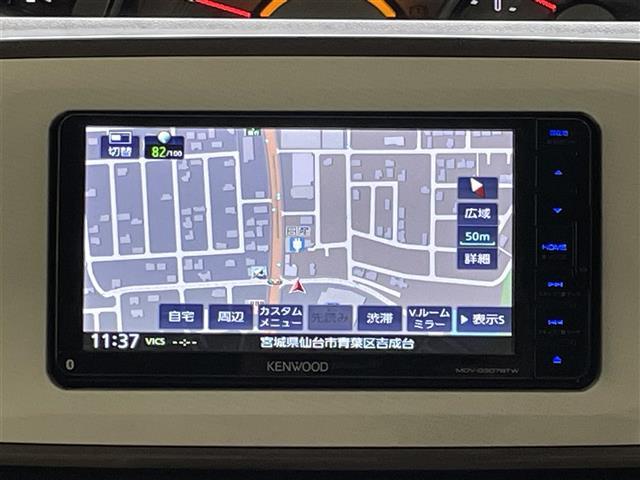 ムーヴキャンバス Ｇメイクアップリミテッド　ＳＡＩＩＩ　社外ＳＤナビ（ＦＭ／ＡＭ／ＣＤ／Ｂｌｕｅｔｏｏｔｈ）　ワンセグテレビ　衝突被害軽減装置　全方位カメラ　両側パワースライドドア　アイドリングストップ　横滑り防止装置　オートマチックハイビーム　ＥＴＣ（5枚目）