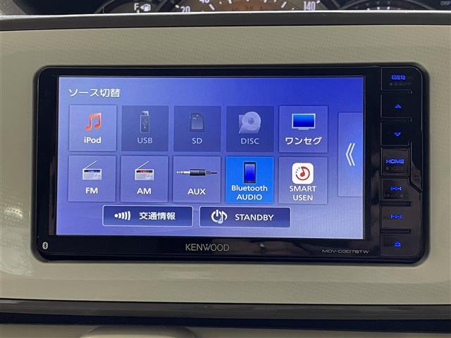 ムーヴキャンバス Ｇメイクアップリミテッド　ＳＡＩＩＩ　社外ＳＤナビ（ＦＭ／ＡＭ／ＣＤ／Ｂｌｕｅｔｏｏｔｈ）　ワンセグテレビ　衝突被害軽減装置　全方位カメラ　両側パワースライドドア　アイドリングストップ　横滑り防止装置　オートマチックハイビーム　ＥＴＣ（6枚目）