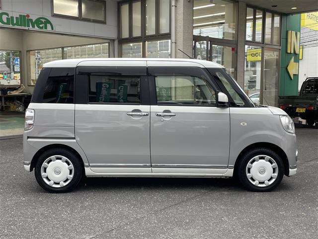 ムーヴキャンバス Ｇメイクアップリミテッド　ＳＡＩＩＩ　社外ＳＤナビ（ＦＭ／ＡＭ／ＣＤ／Ｂｌｕｅｔｏｏｔｈ）　ワンセグテレビ　衝突被害軽減装置　全方位カメラ　両側パワースライドドア　アイドリングストップ　横滑り防止装置　オートマチックハイビーム　ＥＴＣ（34枚目）