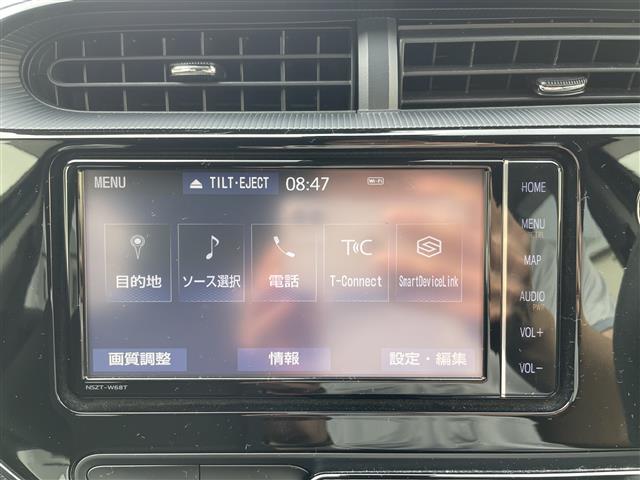 アクア Ｓスタイルブラック　禁煙車・純正ナビ・フルセグＴＶ・Ｂｌｕｅｔｏｏｔｈ・バックカメラ・ビルトインＥＴＣ・ステアリングスイッチ・オートライト・オートハイビーム・プリクラ・レーンキープアシスト・コーナーセンサー・スペアキー（8枚目）