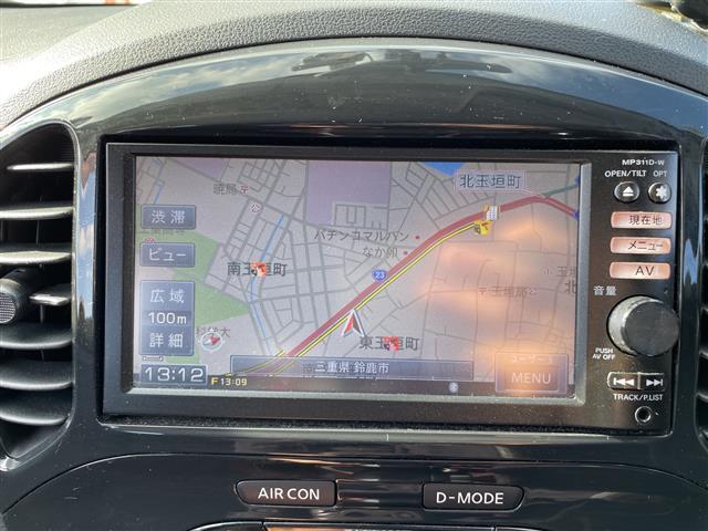 ジューク １５ＲＳ　タイプＶ　禁煙車　純正７インチナビ　フルセグ　Ｂｌｕｅｔｏｏｔｈ　ＤＶＤ再生　前方ドラレコ　バックカメラ　ＥＴＣ　ＡＵＴＯライト　革巻きステアリング　プッシュスタート／スマートキー　純正スチールホイール積込（5枚目）